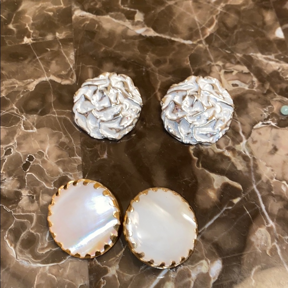 Sarah Coventry Clip Earrings 1957 Beauty Buttons & 1961 Powder Puff